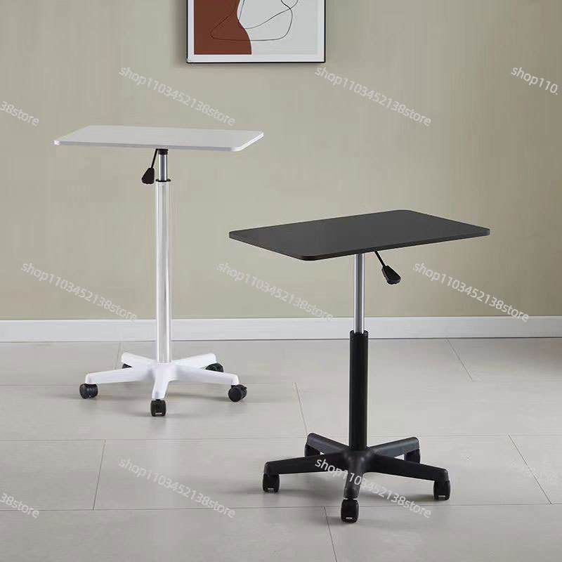 Laptop Stand Bamboo - Tavolino Mobile con Rotelle, Tavolo Regolabile