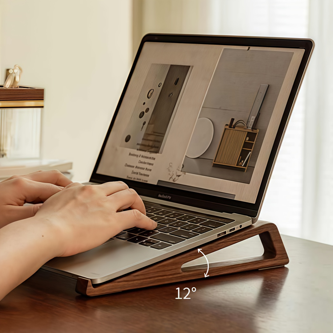 Laptop Stand Bamboo - Supporto per laptop portatile pieghevole in