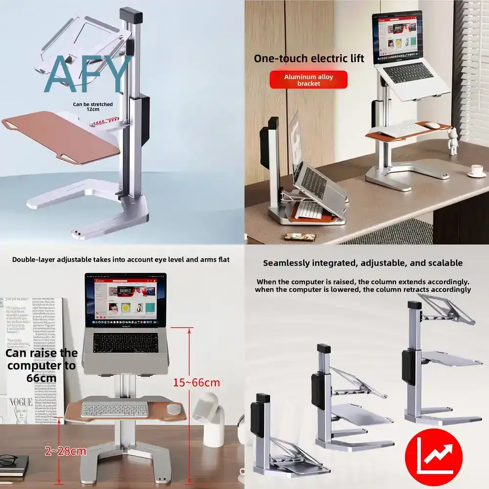 Laptop Stand Bamboo - Convertitore per Scrivania Regolabile in Altezza