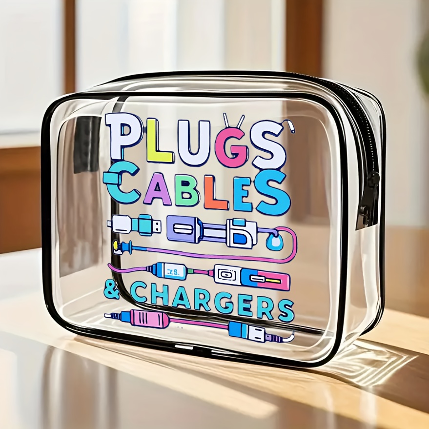 Tech Accessories Travel Bag - Borsa organizer per cavi trasparente grande