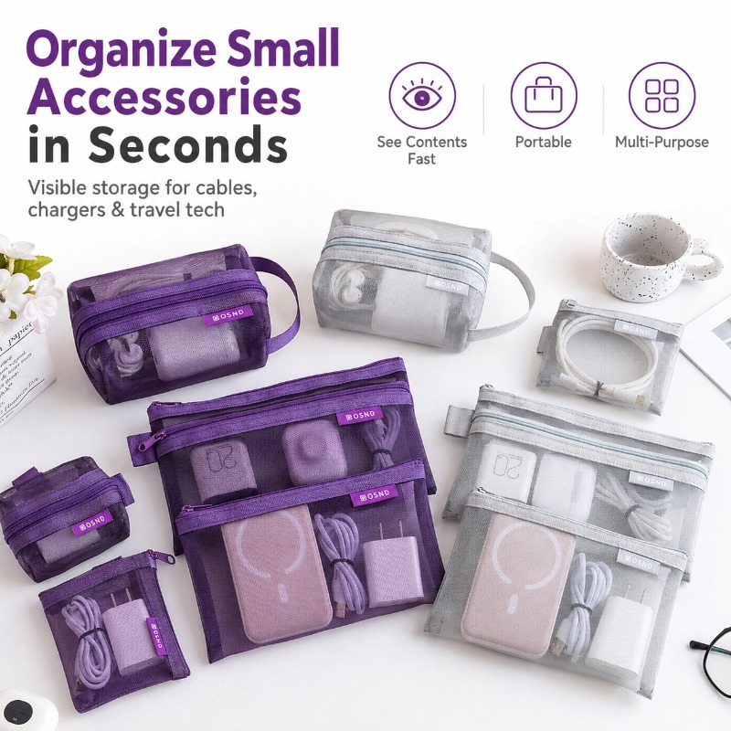 Set di 6 Borse Portatili in Re - Tech Accessories Travel Bag recensione e prezzo