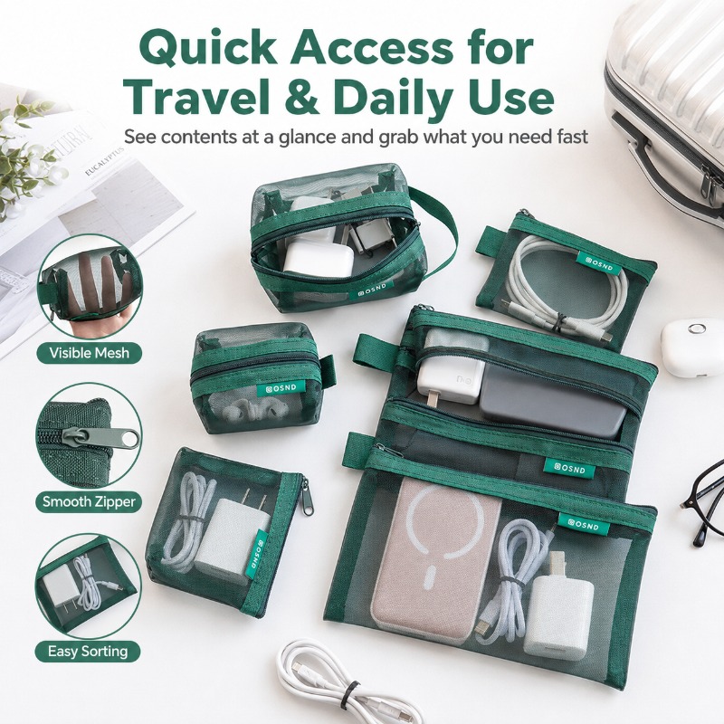 Set di 6 Borse Portatili in Re - Tech Accessories Travel Bag recensione e prezzo